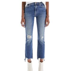 MOTHER Blue Distressed Ankle Jeans